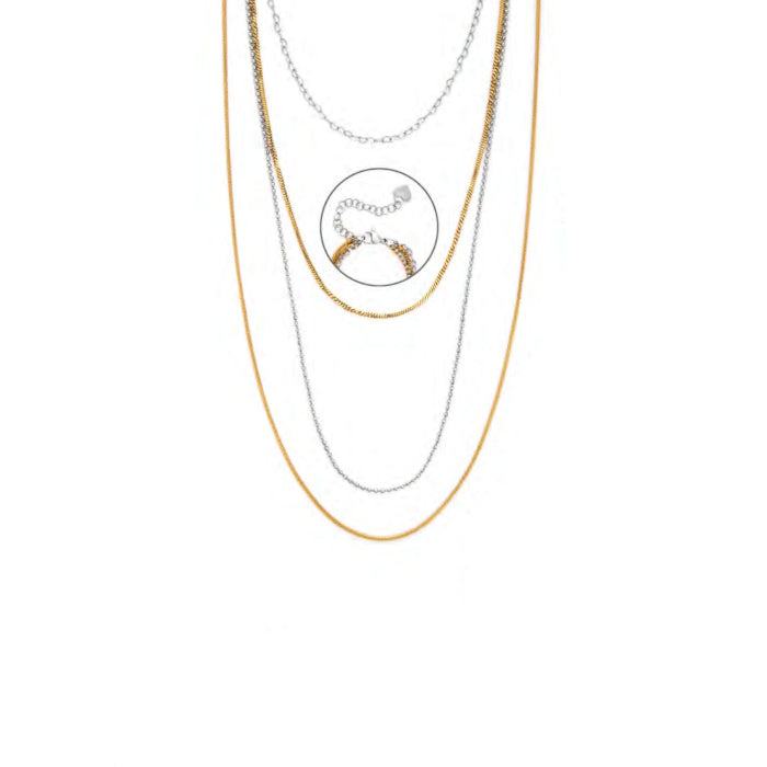 Collana Donna 4US Cesare Paciotti Acciaio Quattro Fili Bicolore 4UCL8134W